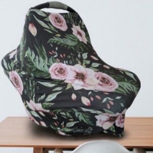 Pobi Baby Multi-Use Cover - Dark Floral Car seat and Nursing Cover